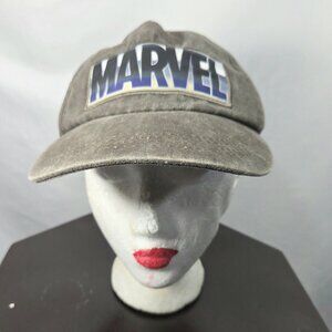 MARVEL Licensed Grey Baseball Cap w/Purple & Black Marvel Logo Cotton Adjustable